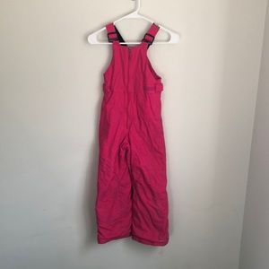 Girls Columbia pink snow bibs
